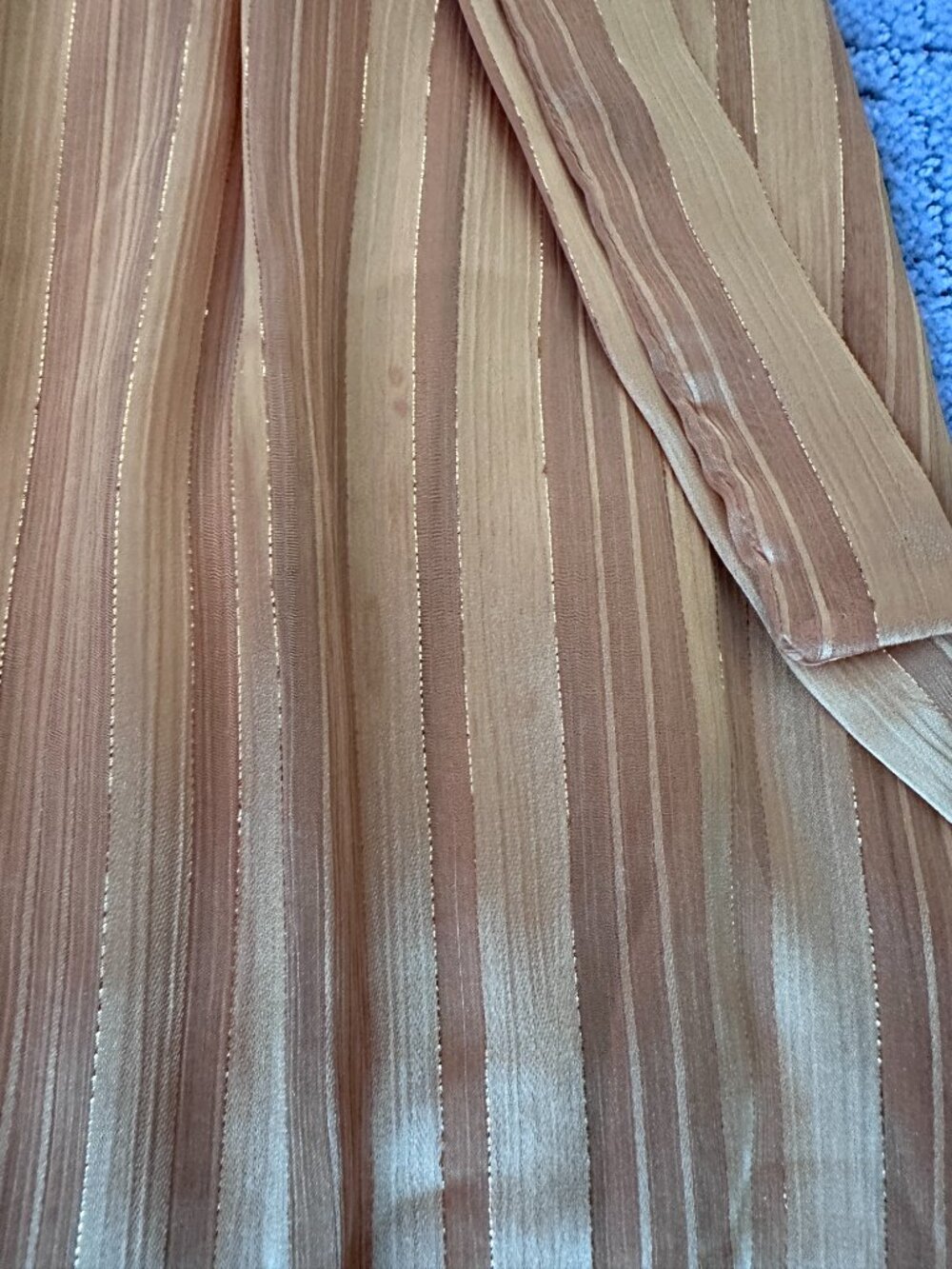 Rue des Abbesses Paris Gold Sheer Maxi Dress S Metallic Evening - Picture 6 of 9